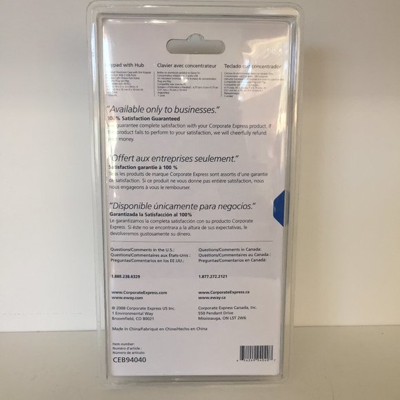 Corporate Express Keypad with Hub 2 USB Ports NIP - Picture 2 of 2